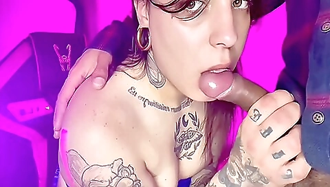 Mature mature tattooed Shemale with small tits getting fucked