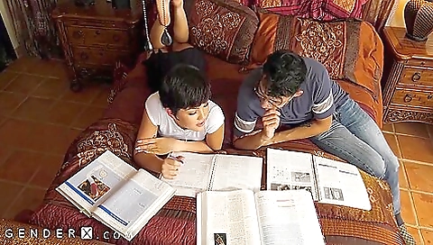 Asian babe with large tits seduces her stepbrother