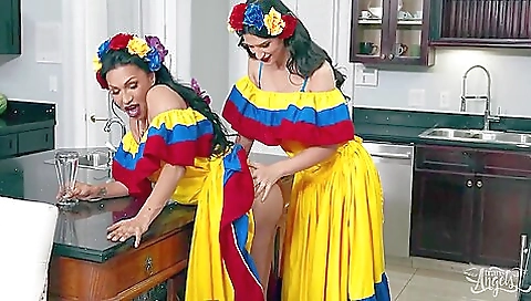 Horny interracial porn video featuring a slutty brunette