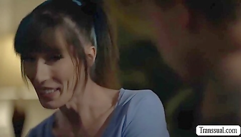 Brunette with a tattooed pussy rides big dick anal